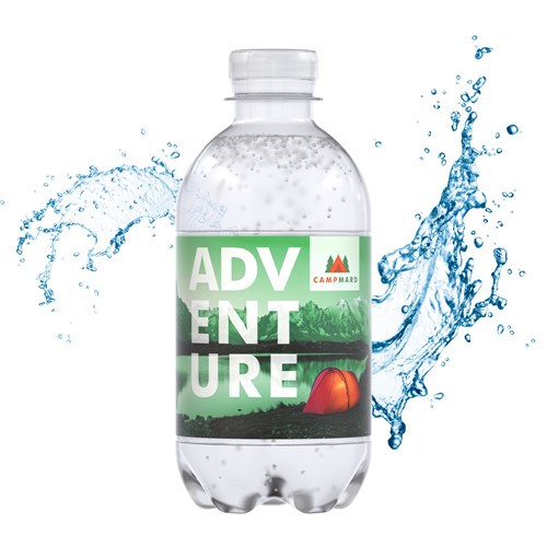 Werbewasser in 330 ml Recycling-Flasche