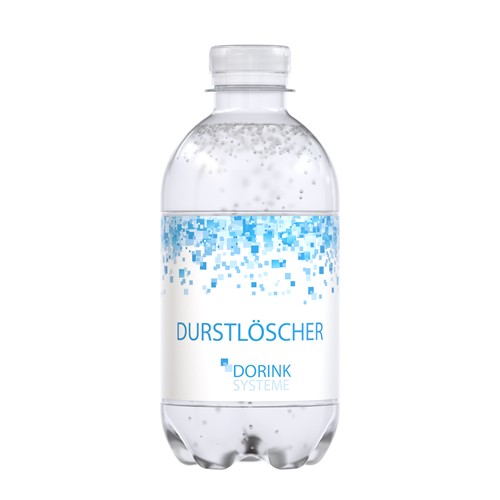 Wasserflasche mit Werbeaufkleber in 330 ml Recycling-Flasche