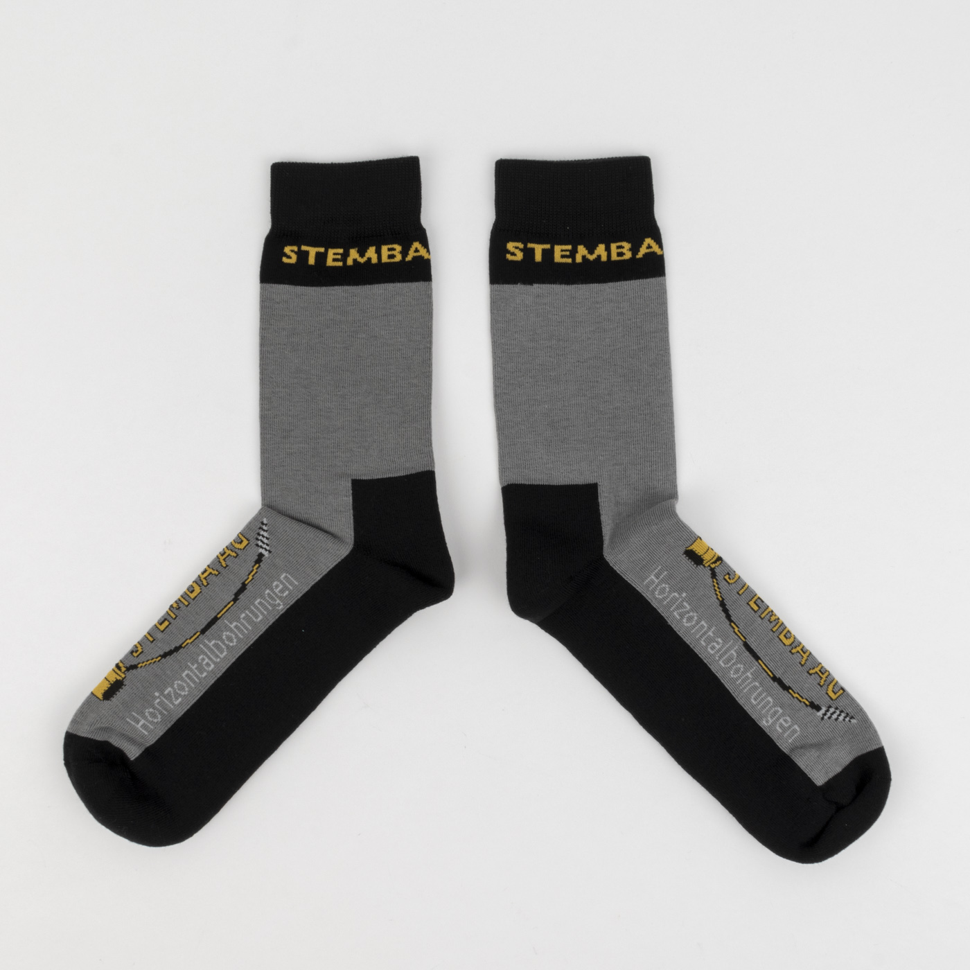 Kreative Arbeitssocken individuell gewebt als Werbeartikel