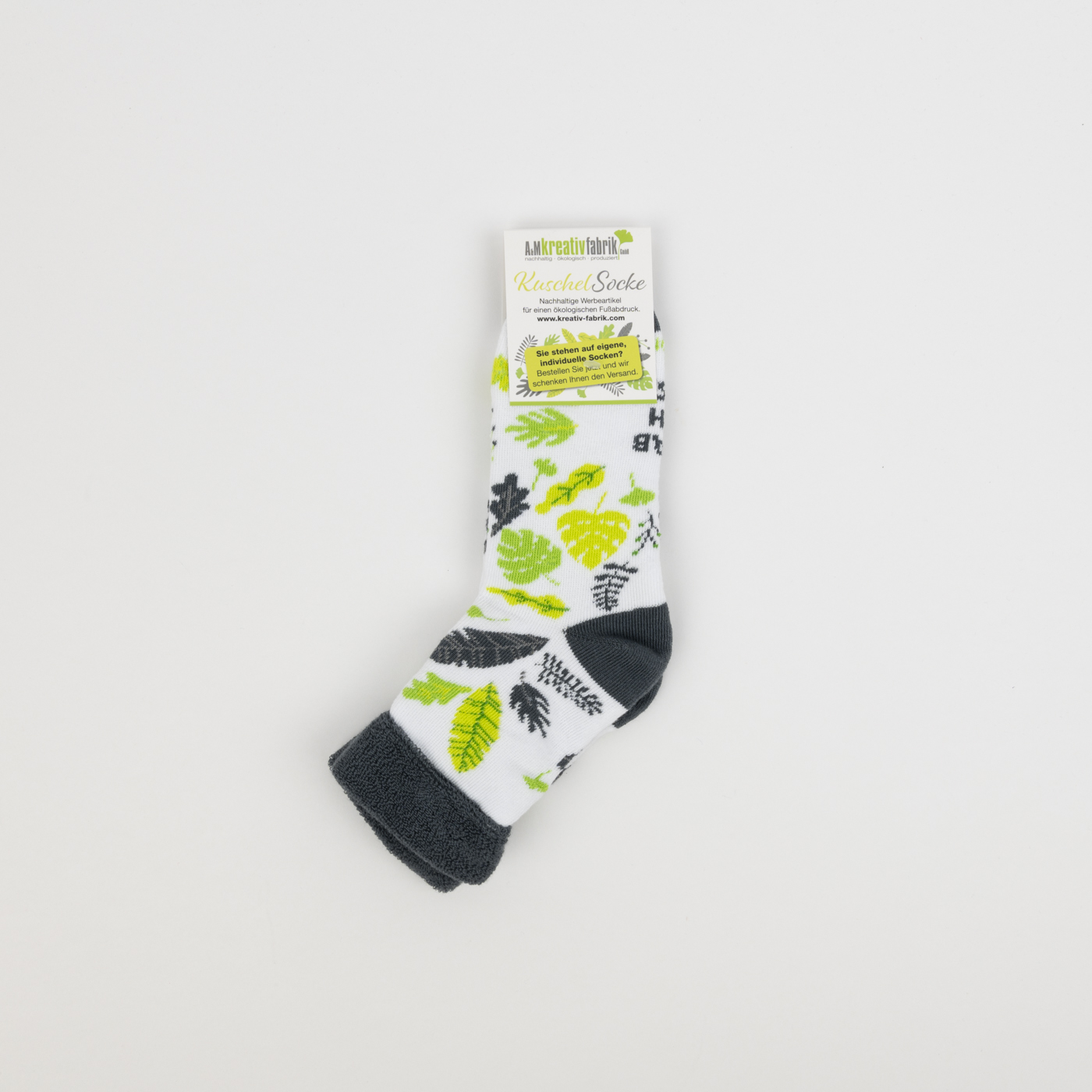 Kreative Kuschelsocken individuell gewebt für Werbeaktionen