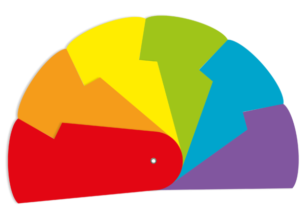 Werbefächer offen in Regenbogenfarben
