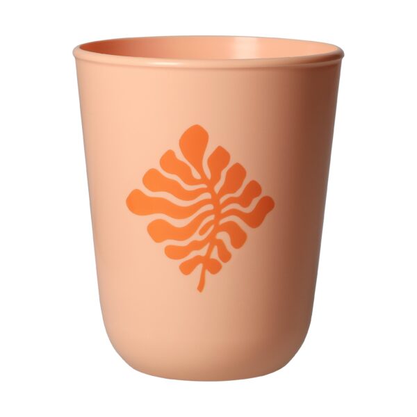 Pfirsichfarbener Trinkbecher mit Logodruck
