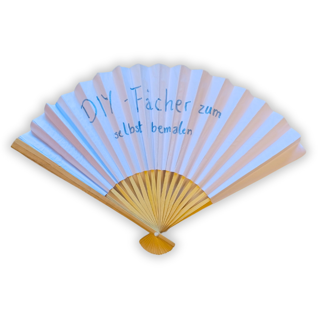 Holzfächer mit unbedrucktem Papier zum Bemalen.
