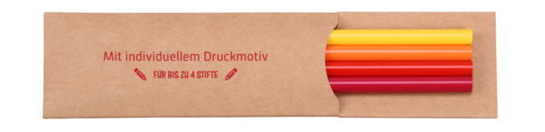 Einstecketui mit vier Buntstiften und Logodruck