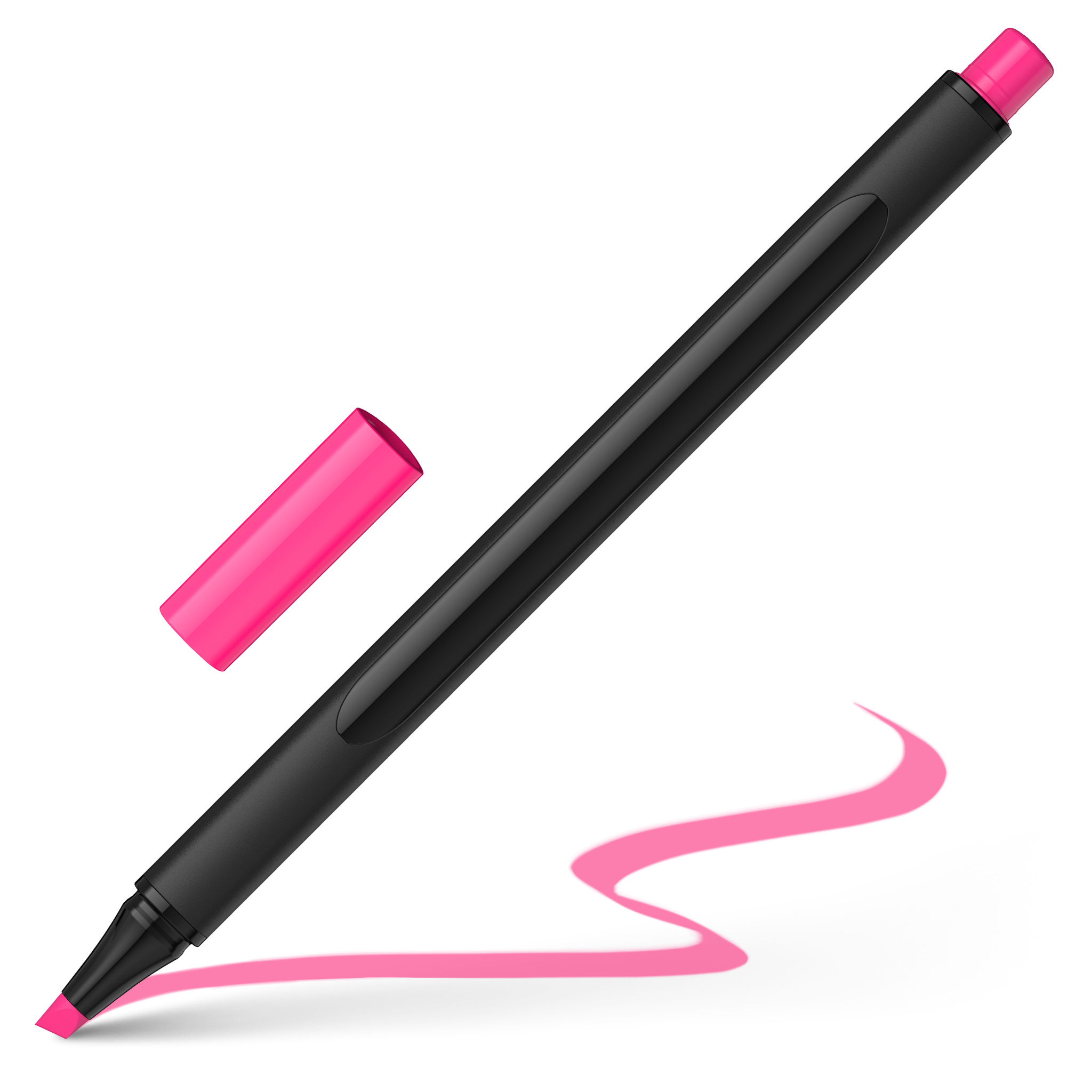 Textmarker aus Upcyclingmaterial schwarz-pink