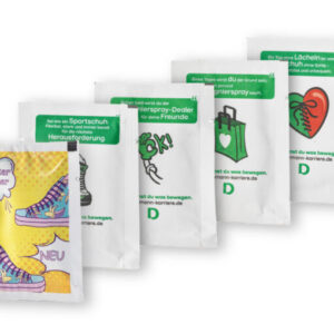 5 Anti-Mücken-Zeckentücher in Werbeverpackung