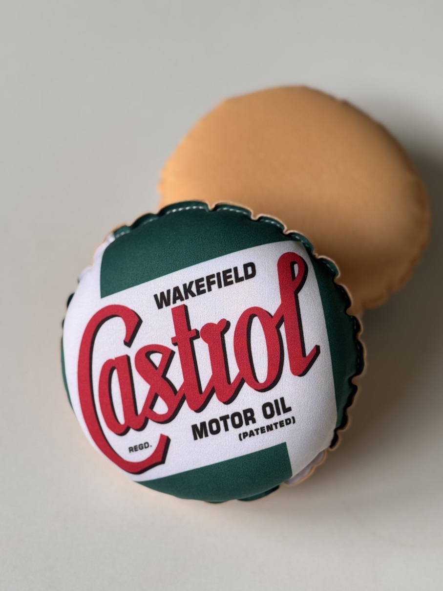 Runder Autoschwamm mit Werbeaufdruck auf der Vorderseite