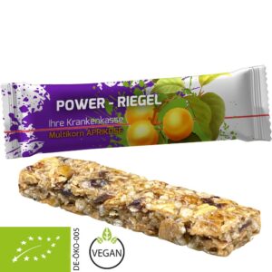Bio-Müsliriegel Aprikose in individuell bedrucktem Flowpack