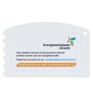 Eiskrater aus recyceltem Kunststoff in Visitenkartenform mit Druck