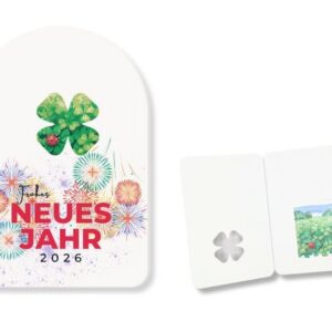 Glückwunschkarte mit Kleesamen-Tütchen