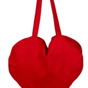 Rote Baumwolltasche in Herzform