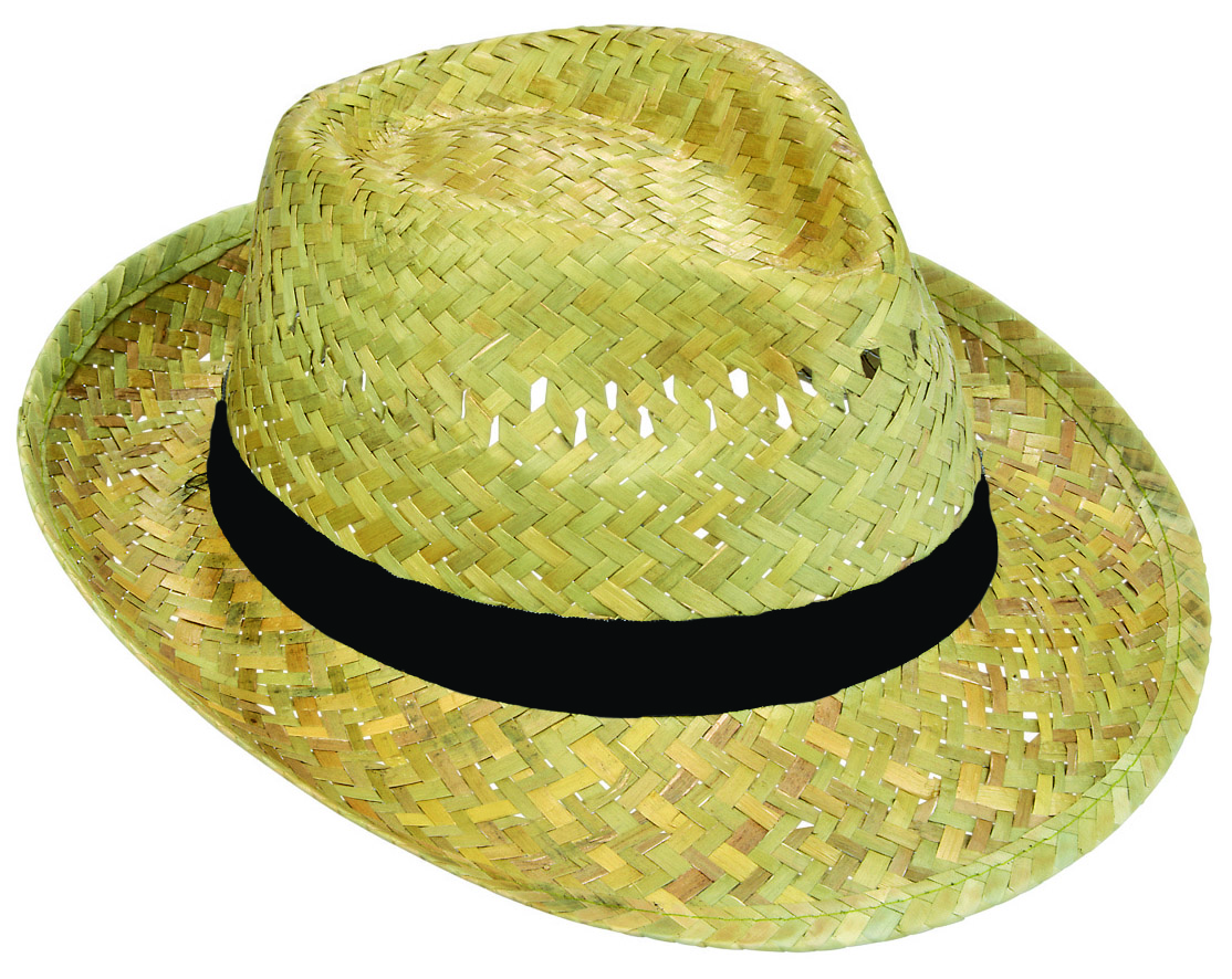 Festivalhut BERLIN aus Palmstroh mit individuell bedrucktem Band