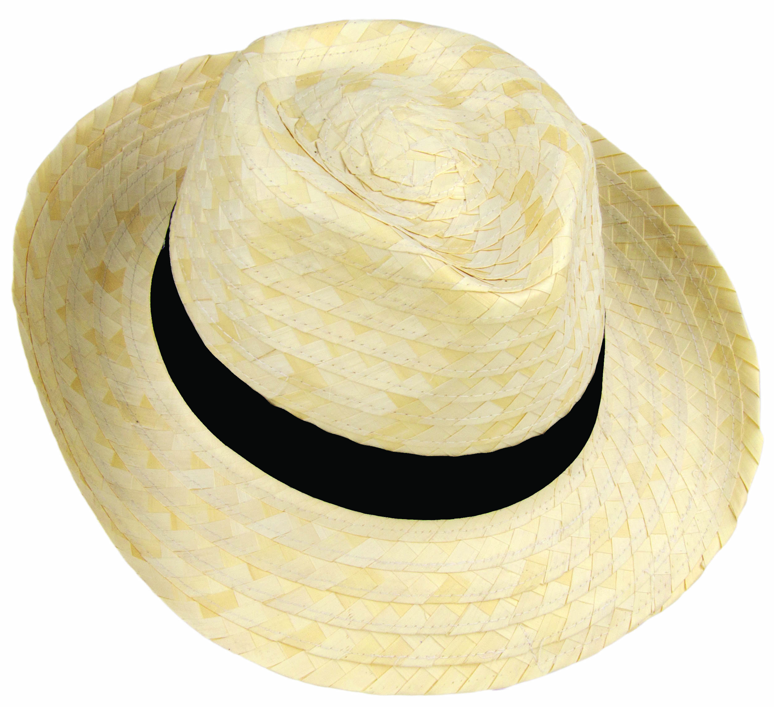 Festivalhut ROM aus Schilfstroh mit individuell bedrucktem Band