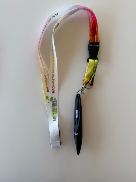 Bio-Druckkugelschreiber Melbi mit Lanyard