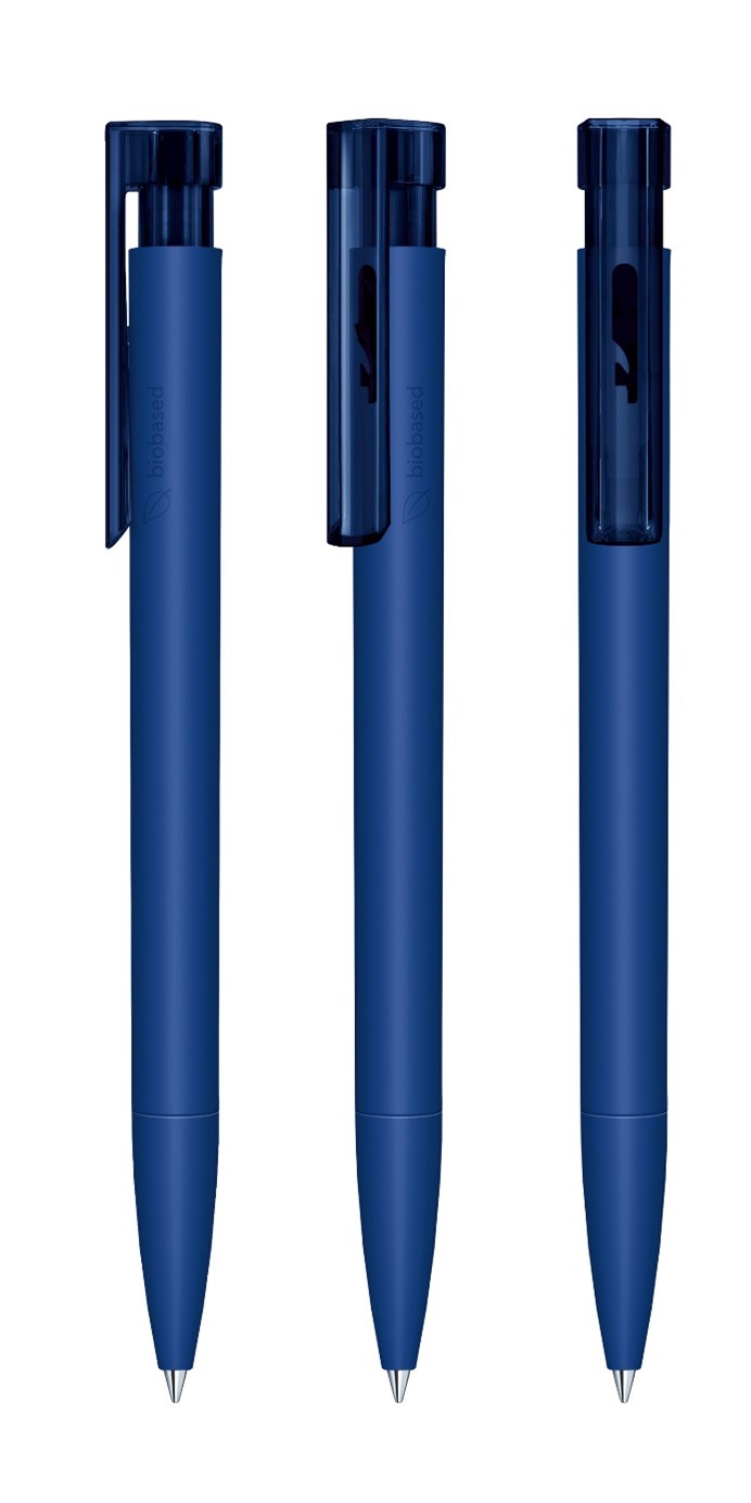 Drei Bio-Kugelschreiber Liberty in der Farbe Blau