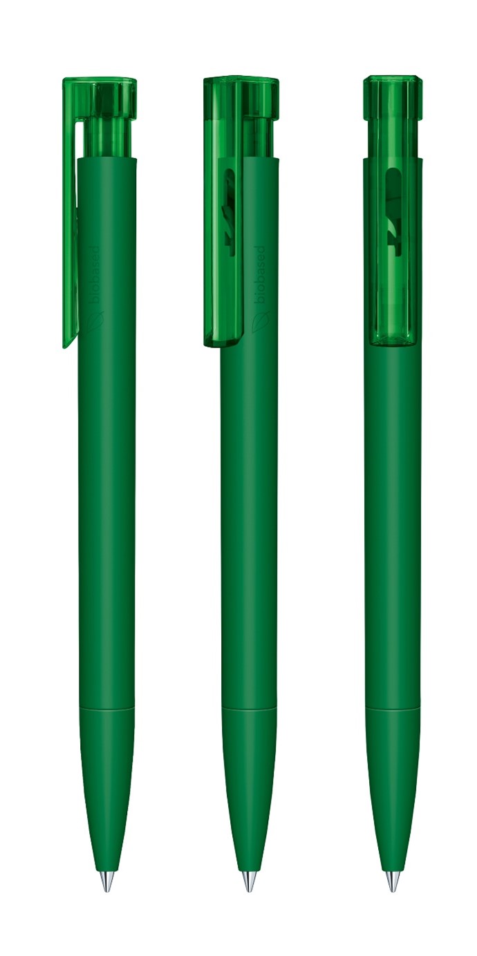 Drei Bio-Kugelschreiber Liberty in der Farbe Grün