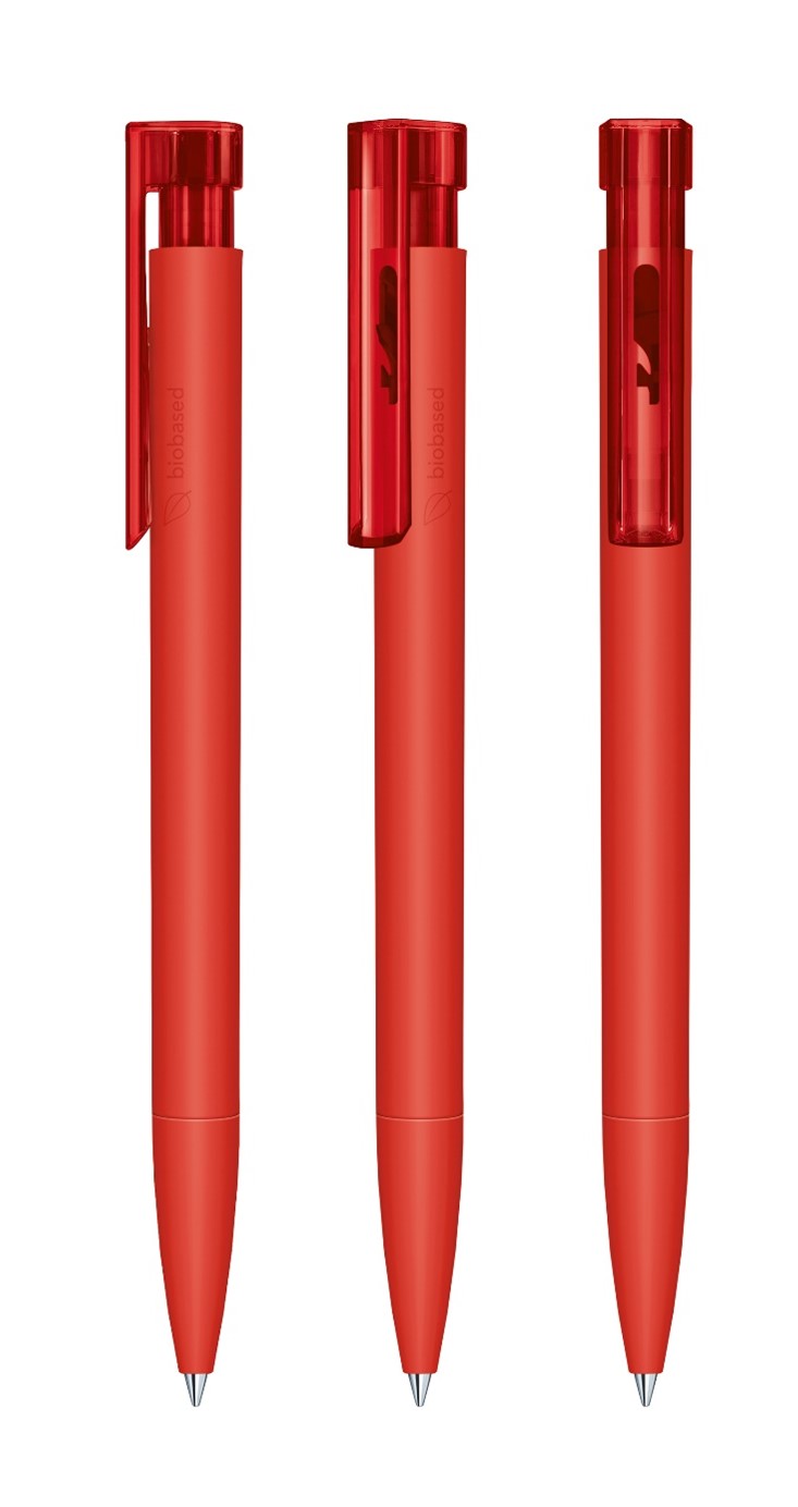 Drei Bio-Kugelschreiber Liberty in der Farbe Rot