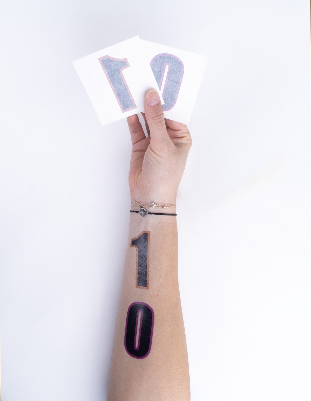 Organic Tattoo als Startnummern für Sportveranstaltungen auf Arm