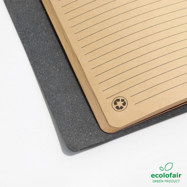 Notizbuch mit Ansicht Papier mit Recyclingzeichen