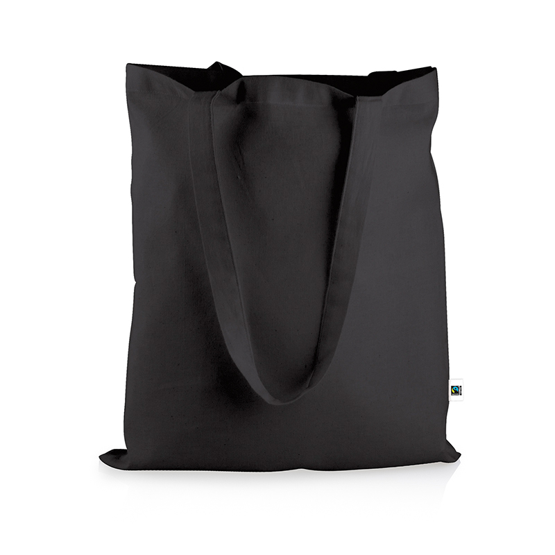 Fairtrade Baumwolltasche eingefärbt schwarz