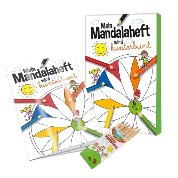 Mandela Malbuch im Set mit Buntstiften und Mappe