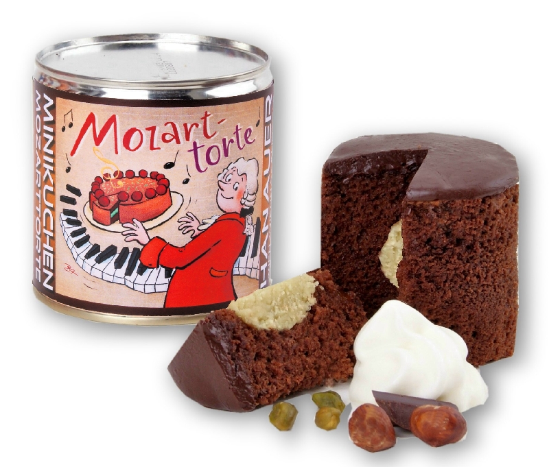 Mozart Torte in einer Geschenkdose