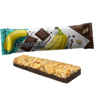 Schoko-Banane-Müsliriegel mit individuell gestalteter Verpackung