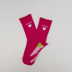 Pinkfarbene Socken mit elegantem Rüschenbund