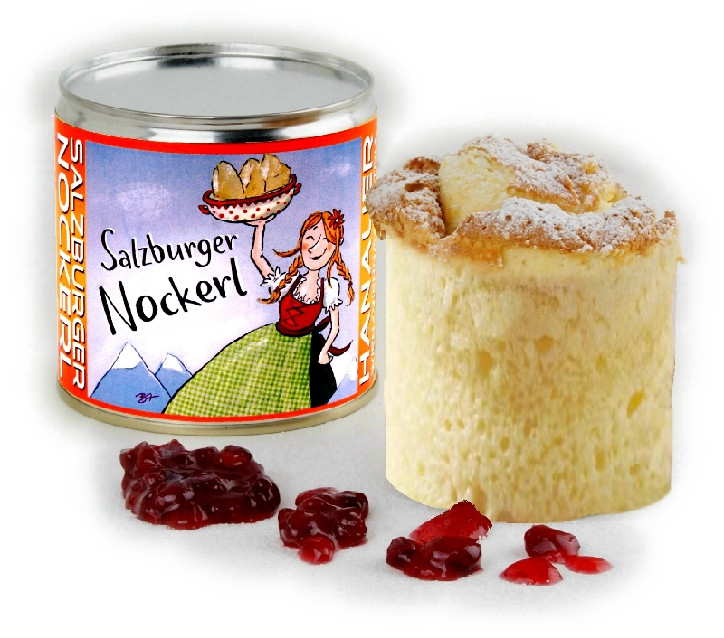 Salzburger Nockerl in einer Geschenkdose