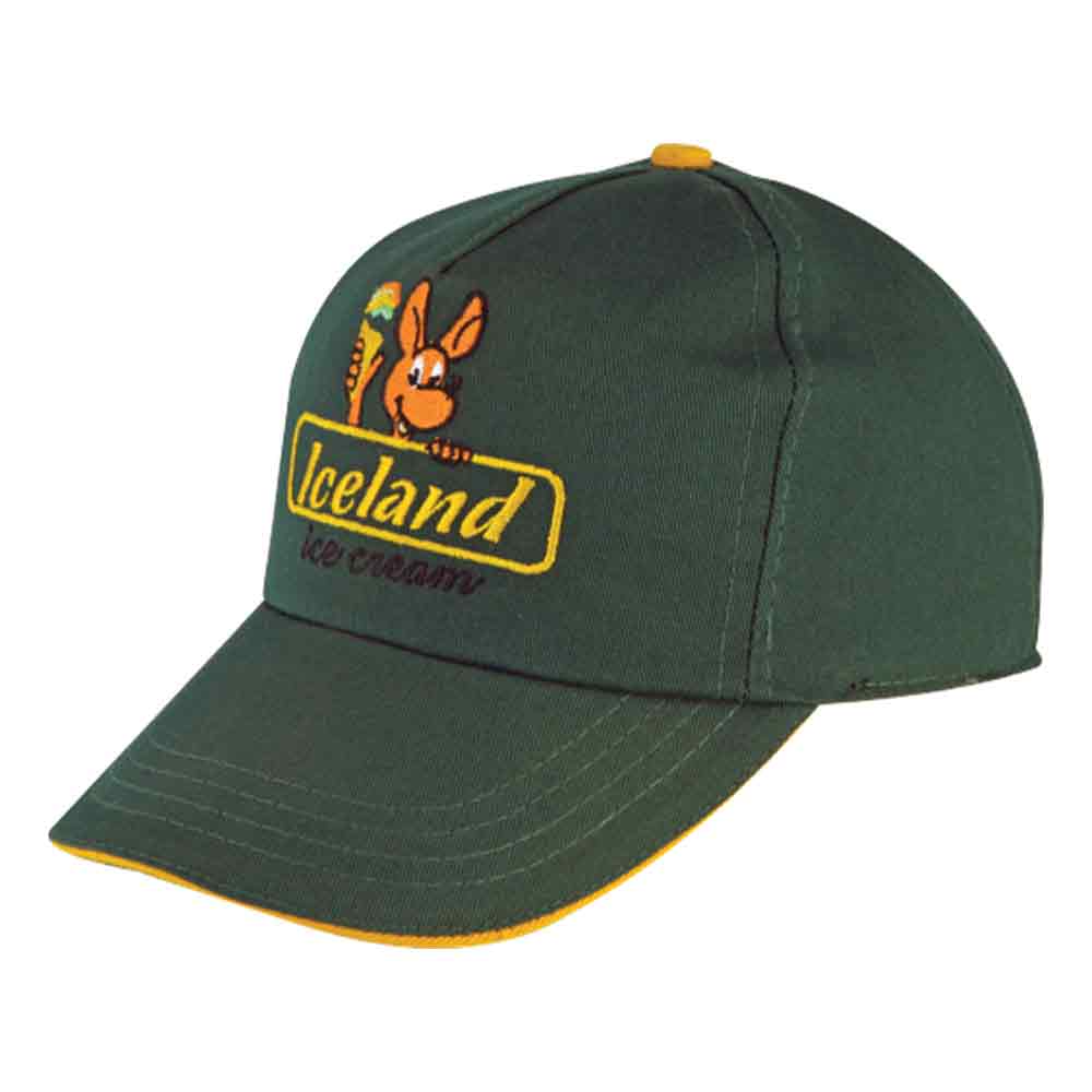 Dunkelgrünes Sandwich-Cap mit Stickerei auf der Vorderseite