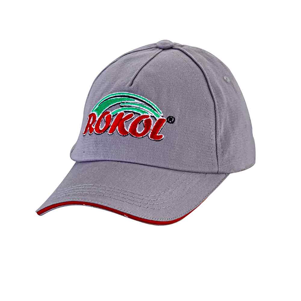 Sandwich-Cap in Farbe grau mit bunter Stickerei