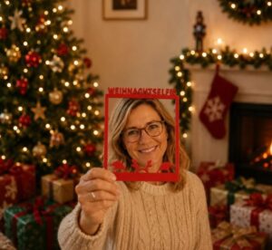 Selfie-Rahmen Weihnachten mit Frau