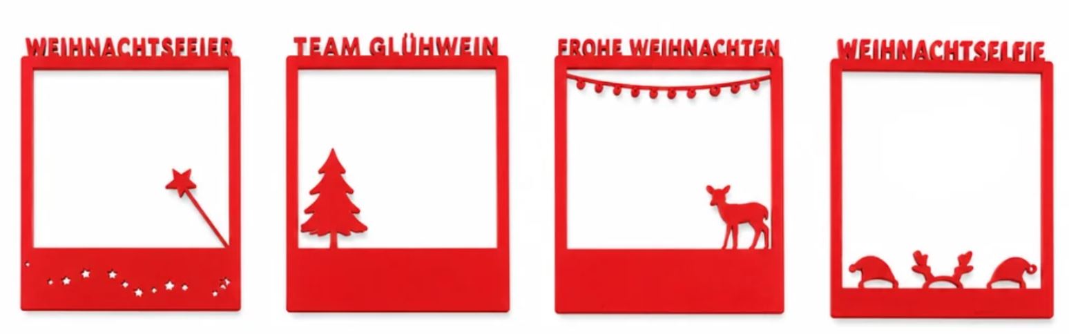 Selfie Rahmen mit Weihnachtsmotiven in rot