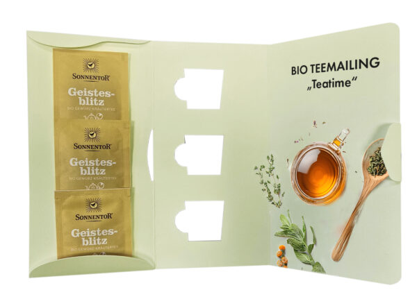 BIO-Tea-Time Mailingcard 3er-Set Innenansicht