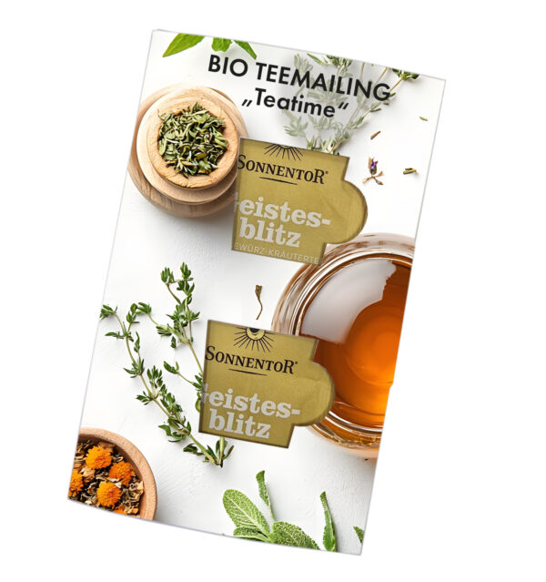 BIO-Tea-Time Mailingcard Vorderseite 2er Set Titelseite