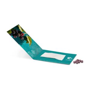 Teebällchen in einem individuell bedrucktem Werbemäppchen