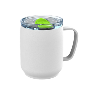 Doppelwandiger Thermobecher aus 87 % recyceltem Edelstahl Farbe weiß