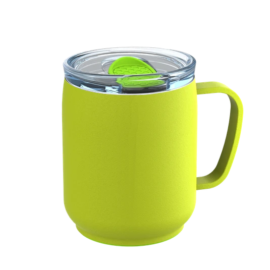 Doppelwandiger Thermobecher aus 87 % recyceltem Edelstahl Farbe apfelgrün