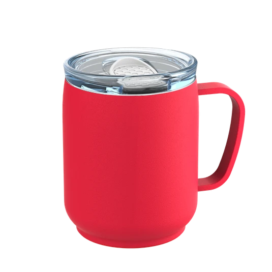 Doppelwandiger Thermobecher aus 87 % recyceltem Edelstahl Farbe rot