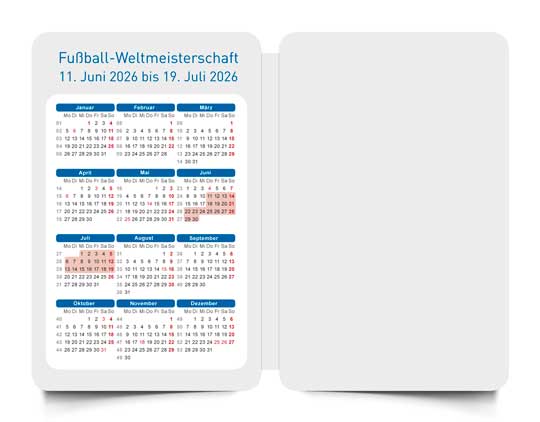 Pocketplaner Innenseiten mit Kalender