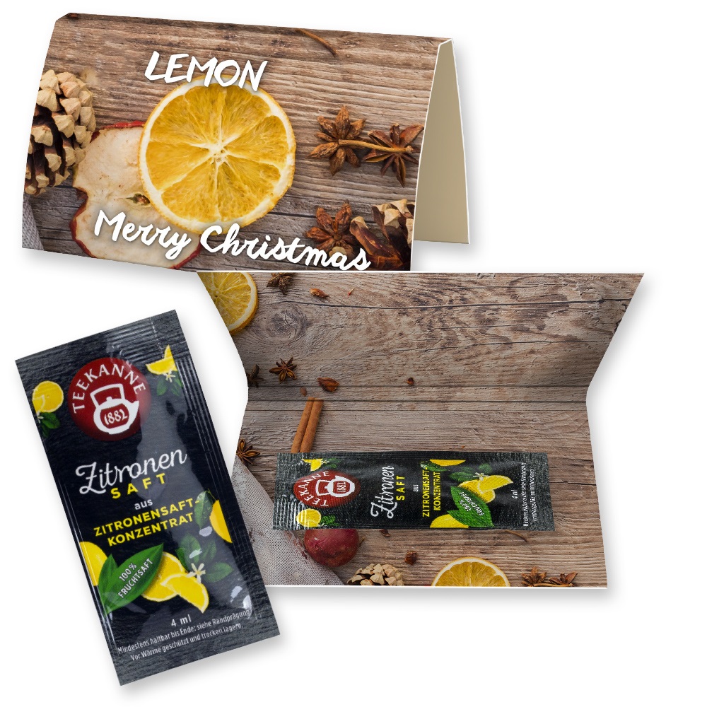Heisse Zitrone in einer individuell bedrucken Mailingcard