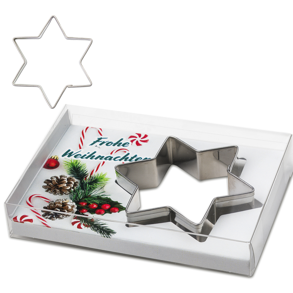 Backförmchen in Sternform in transparenter Verpackung
