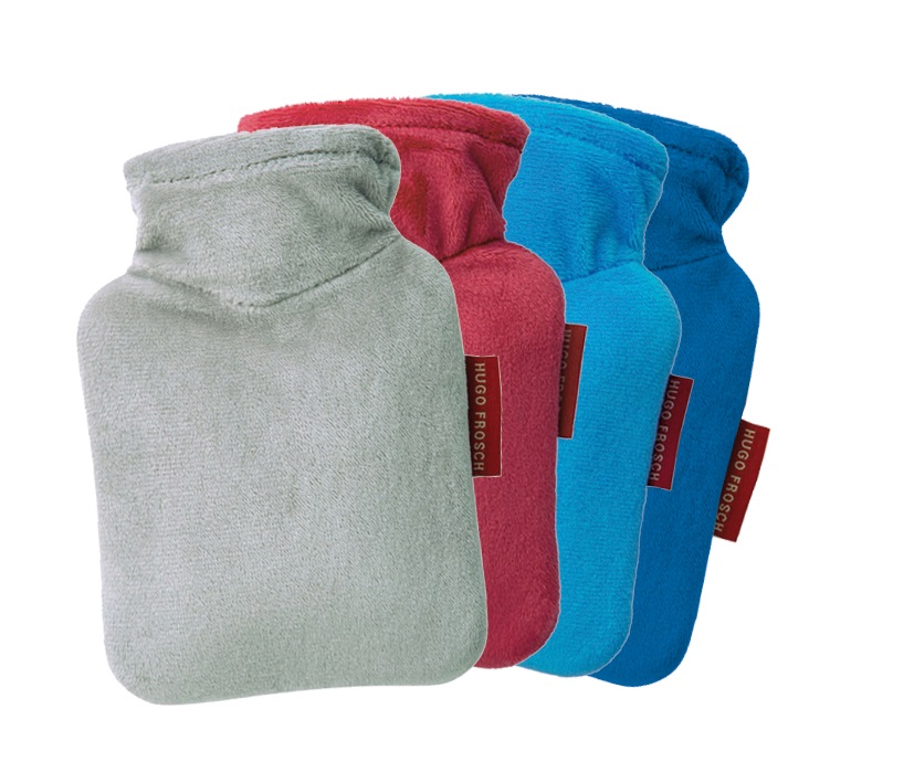 Mini-Wärmflasche in vier verschiedenen Farben