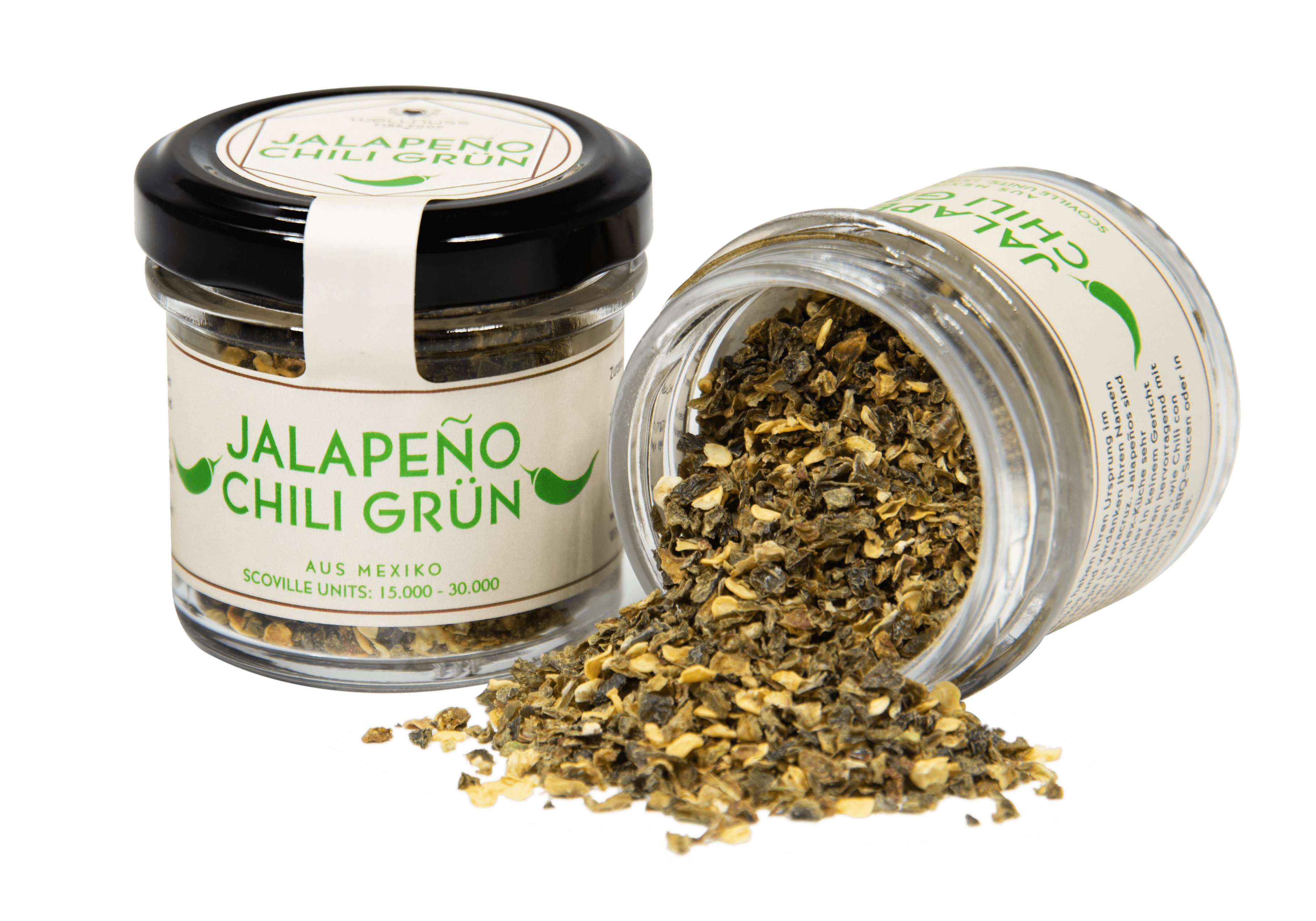 Jalapeno Chili grün Gewürz im Glas