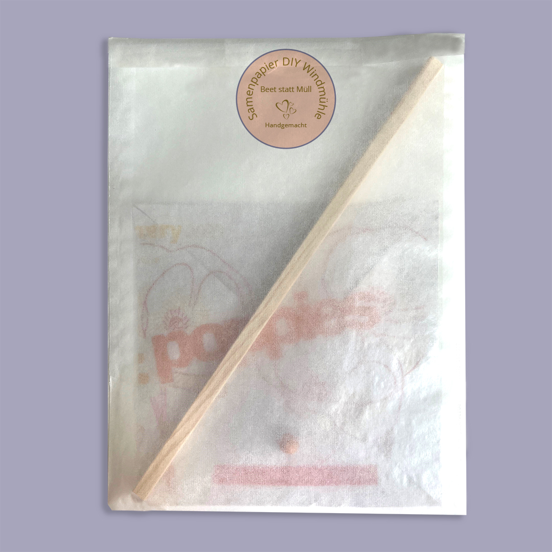 Bauset für Windmühle aus Samenpapier Rückseite