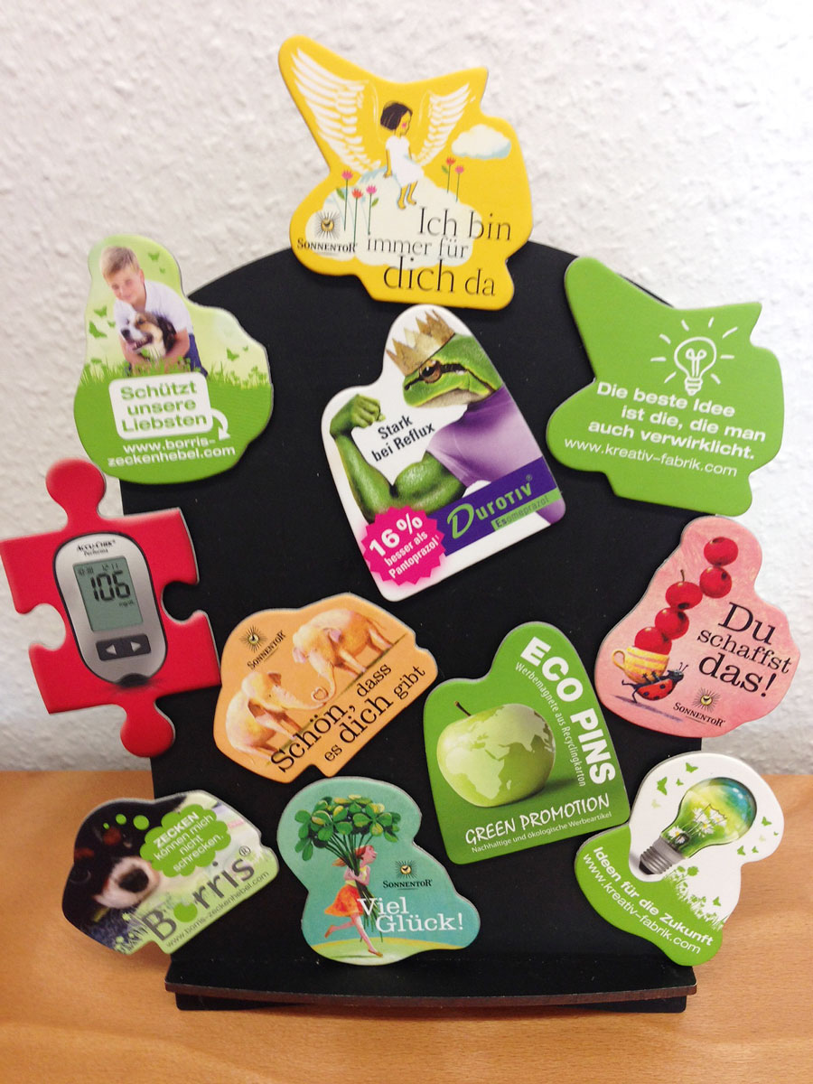 Eco Pins Werbemagnete FSC