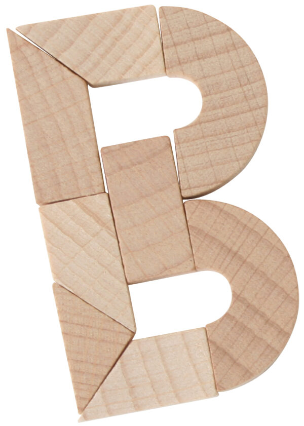 Minipuzzle aus Holz Buchstabe