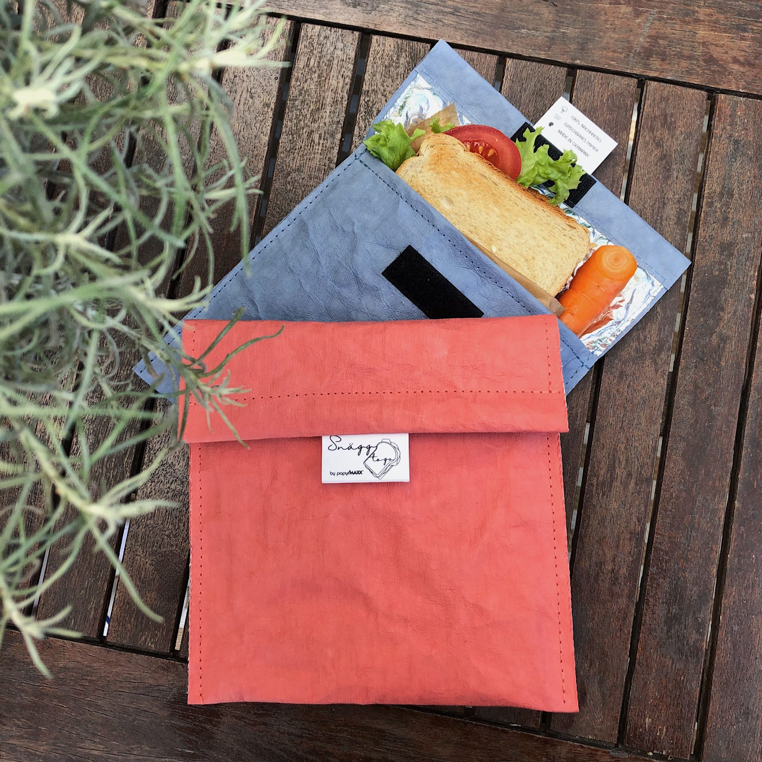 Snackbag aus veganem Leder mit Sandwich