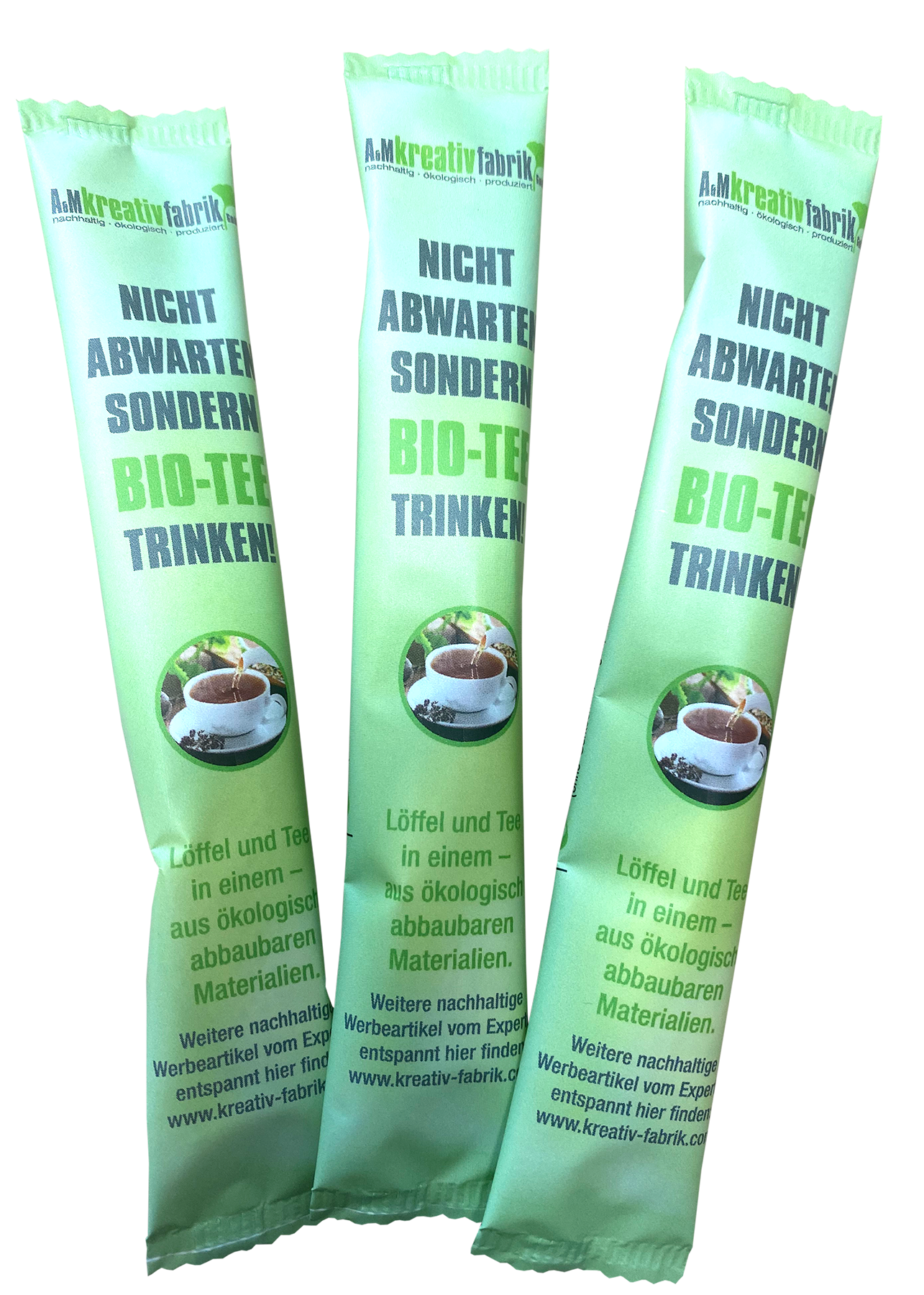 Bio Teesticks im Eigendesign von A&M Kreativfabrik