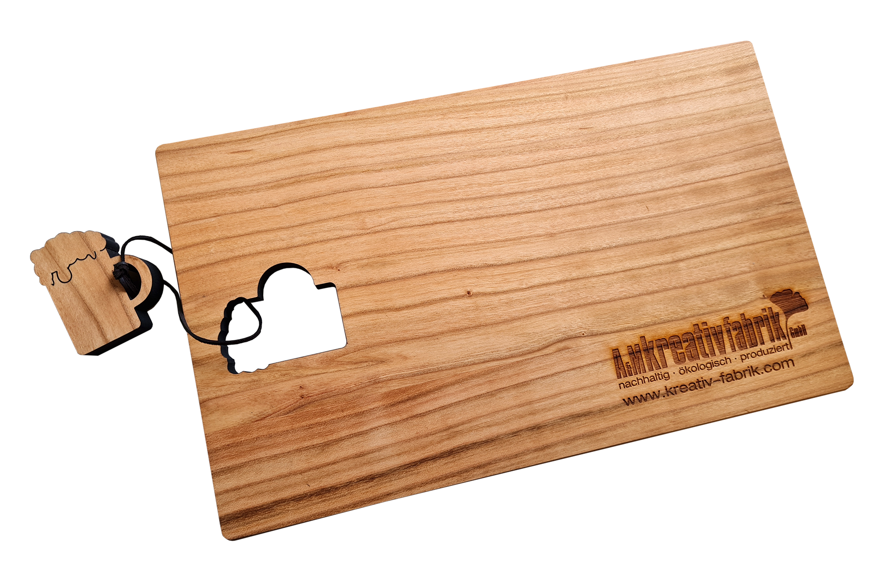 Schneidebrett aus Holz mit Anhänger